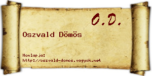 Oszvald Dömös névjegykártya